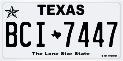 TX license plate BCI7447