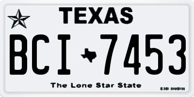 TX license plate BCI7453