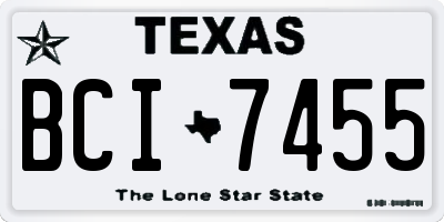 TX license plate BCI7455