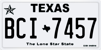 TX license plate BCI7457