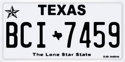 TX license plate BCI7459