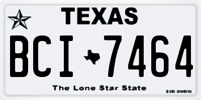 TX license plate BCI7464