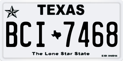TX license plate BCI7468