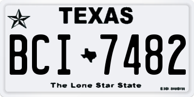 TX license plate BCI7482