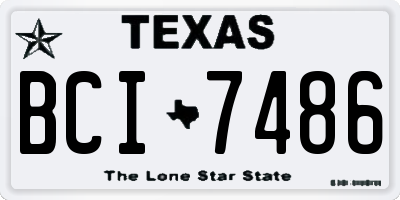 TX license plate BCI7486