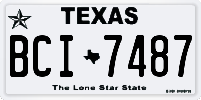TX license plate BCI7487