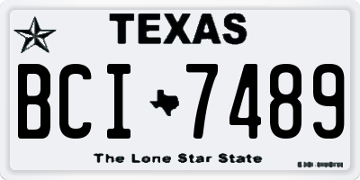 TX license plate BCI7489