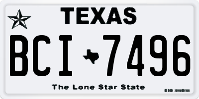TX license plate BCI7496