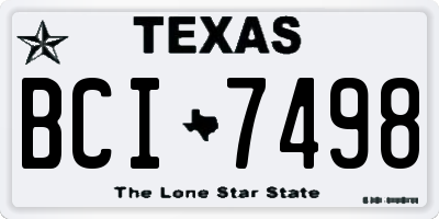 TX license plate BCI7498