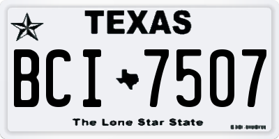 TX license plate BCI7507