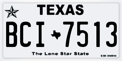 TX license plate BCI7513