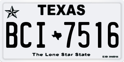 TX license plate BCI7516