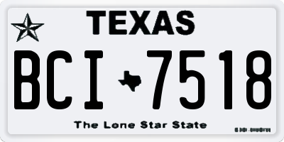 TX license plate BCI7518