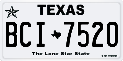 TX license plate BCI7520