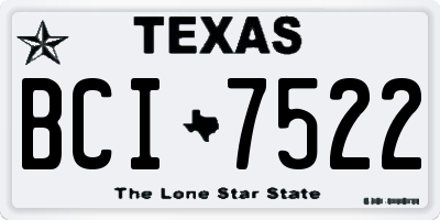 TX license plate BCI7522