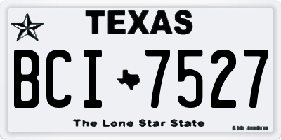 TX license plate BCI7527