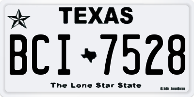 TX license plate BCI7528