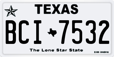TX license plate BCI7532