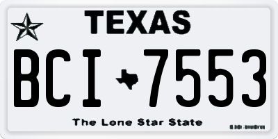 TX license plate BCI7553