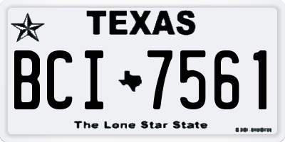 TX license plate BCI7561