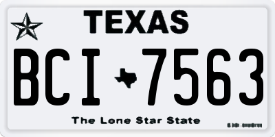 TX license plate BCI7563