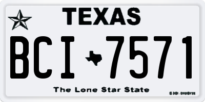 TX license plate BCI7571
