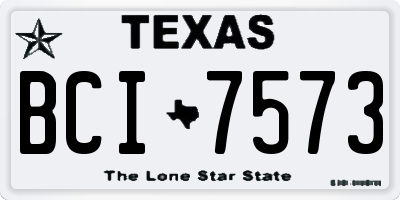 TX license plate BCI7573