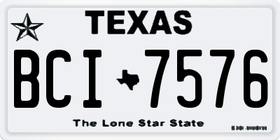 TX license plate BCI7576