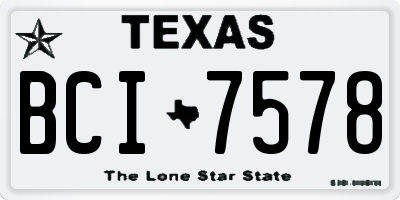TX license plate BCI7578