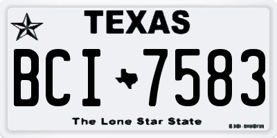 TX license plate BCI7583