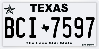 TX license plate BCI7597