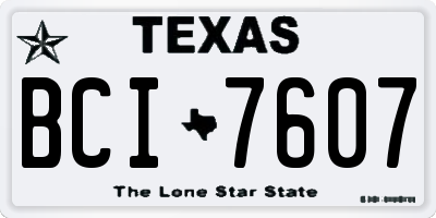 TX license plate BCI7607