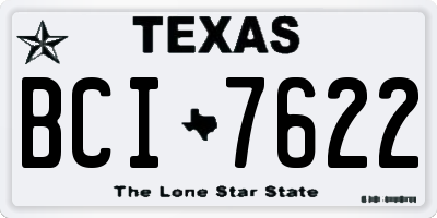 TX license plate BCI7622
