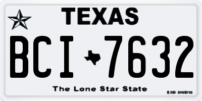 TX license plate BCI7632