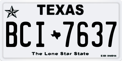 TX license plate BCI7637