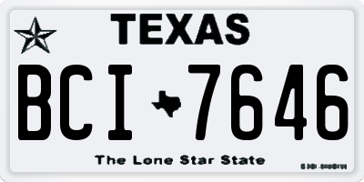TX license plate BCI7646