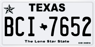 TX license plate BCI7652