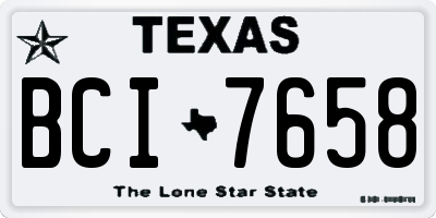 TX license plate BCI7658