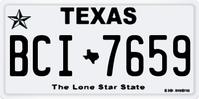 TX license plate BCI7659