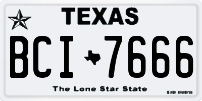 TX license plate BCI7666