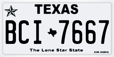 TX license plate BCI7667
