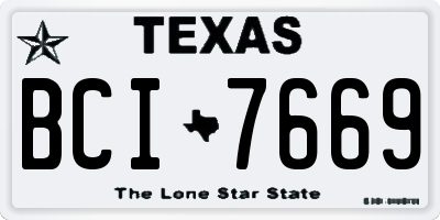 TX license plate BCI7669