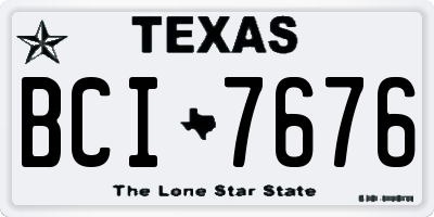 TX license plate BCI7676