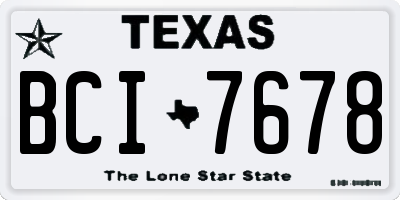 TX license plate BCI7678