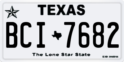 TX license plate BCI7682