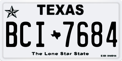 TX license plate BCI7684