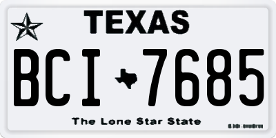TX license plate BCI7685