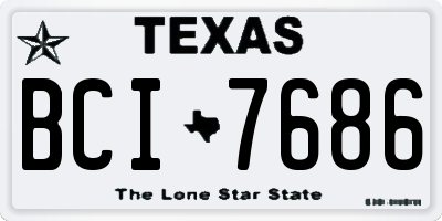 TX license plate BCI7686