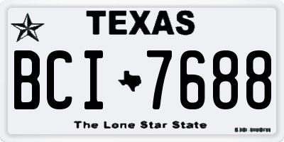 TX license plate BCI7688