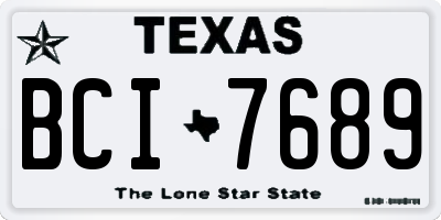 TX license plate BCI7689